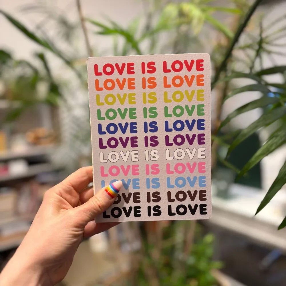 Love Is Love Journal LGBTQ+ Pride Notebook with Rainbow Back Cover | 160 Lined